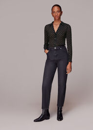 Spot Print Penny Plisse Shirt