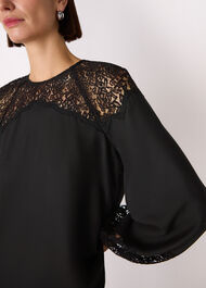 Lace Detail Satin Blouse