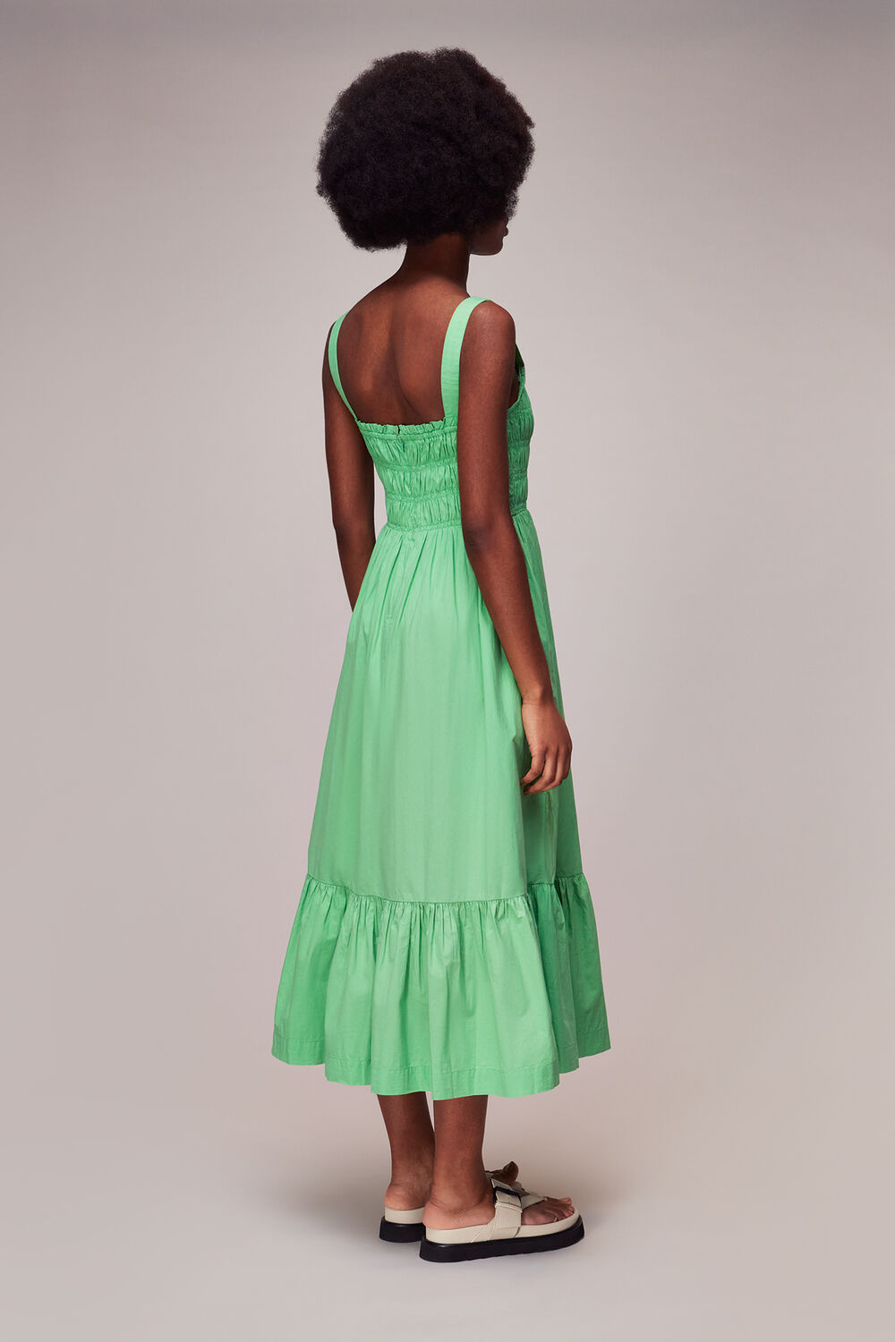 Greta Ruched Poplin Dress