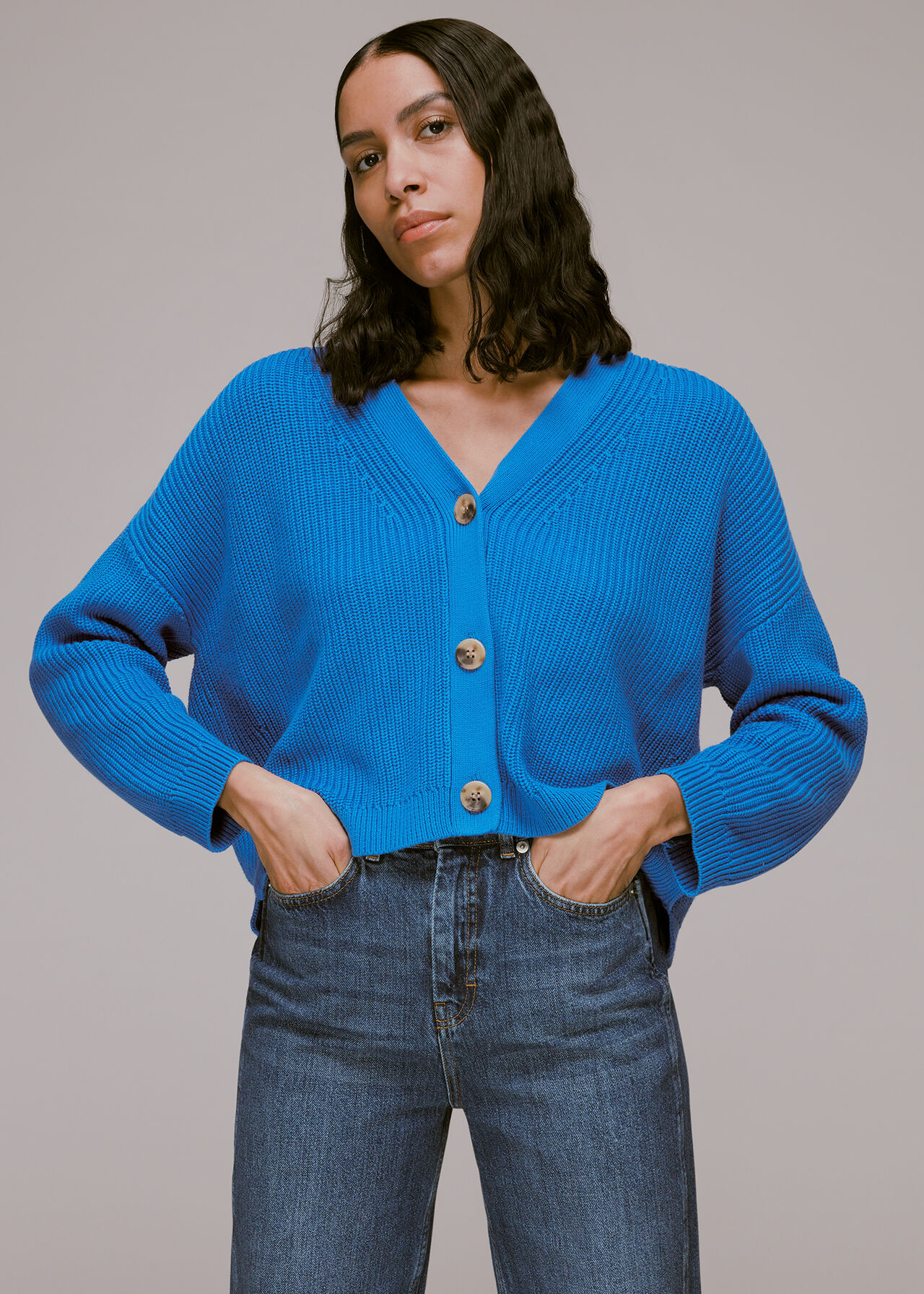 Blue Mara Knitted Cardigan | WHISTLES