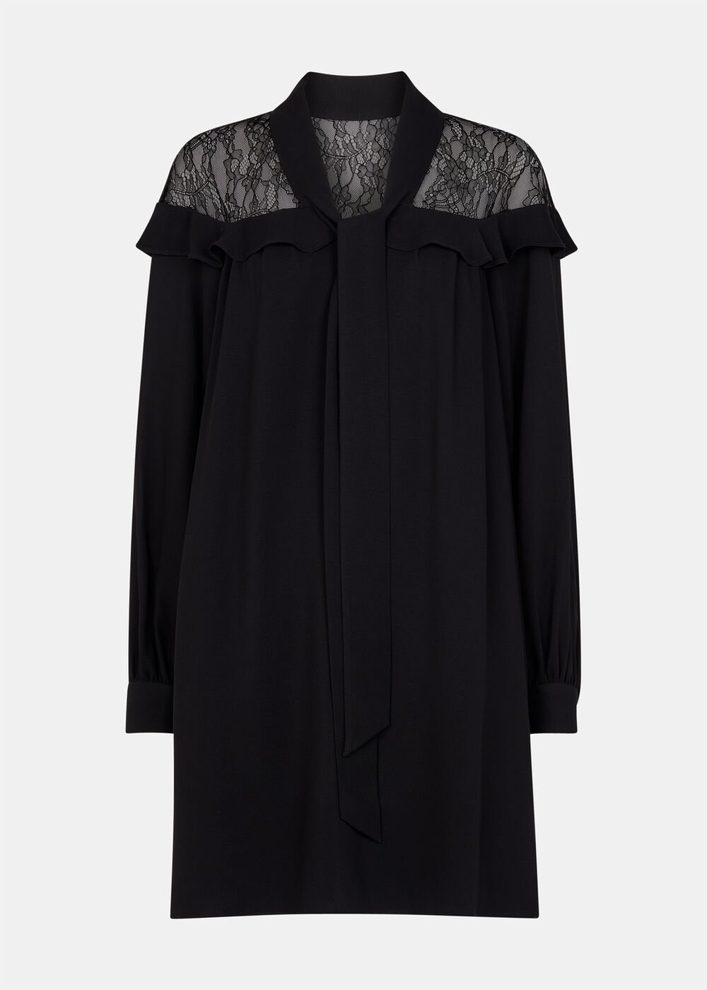 Lace Detail Crepe Mini Dress