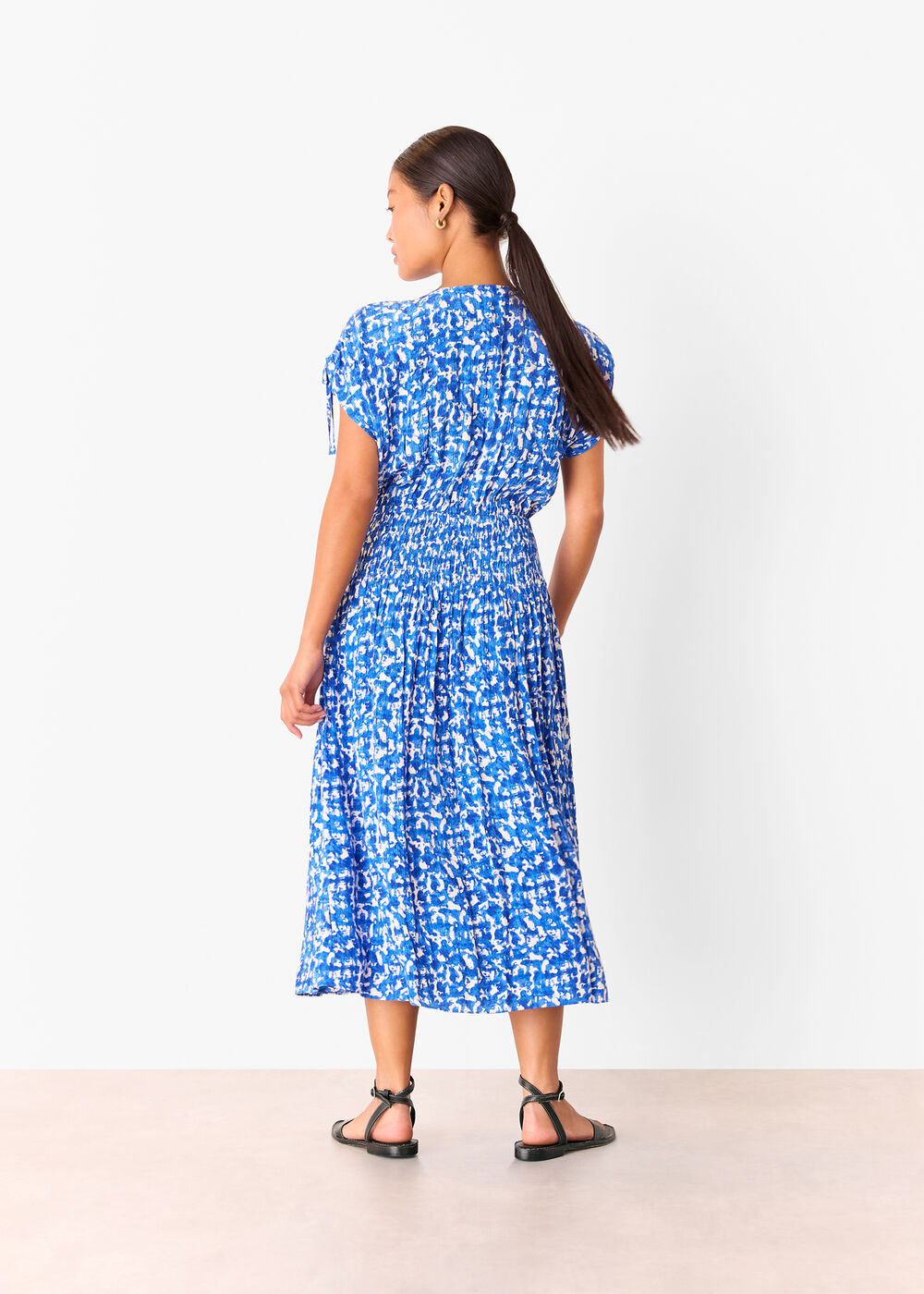 Petite Brushed Stroke Midi Dress