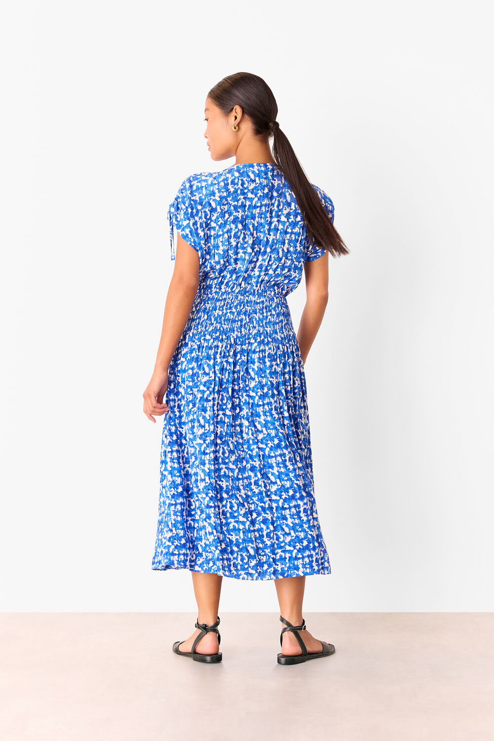 Petite Brushed Stroke Midi Dress