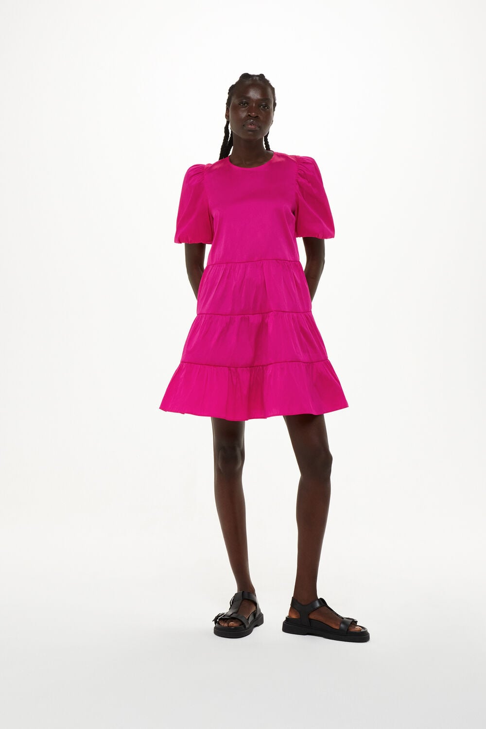 Pink Aubrey Tiered Dress