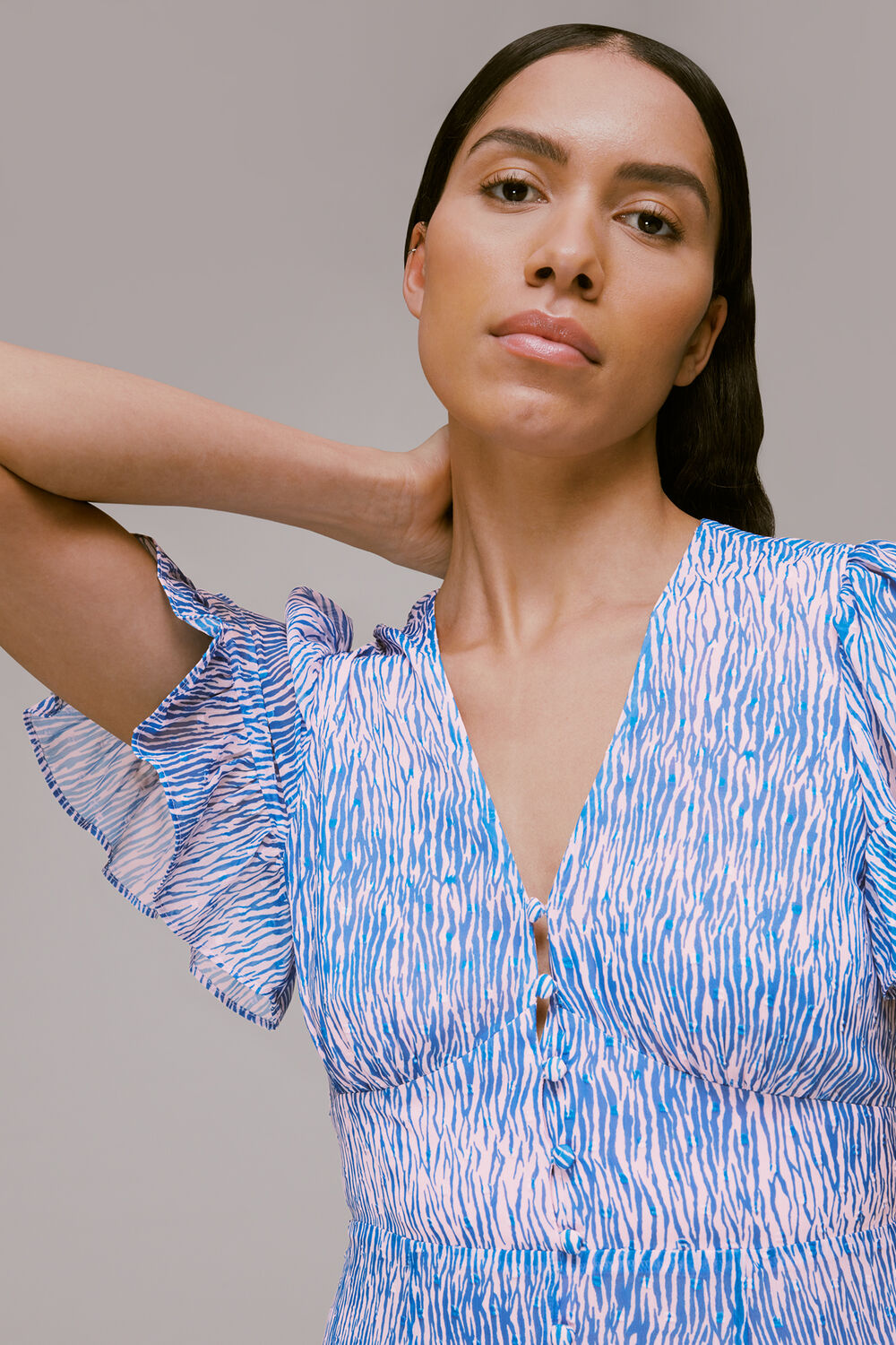 Multicolour Tiger Dobby Midi Dress