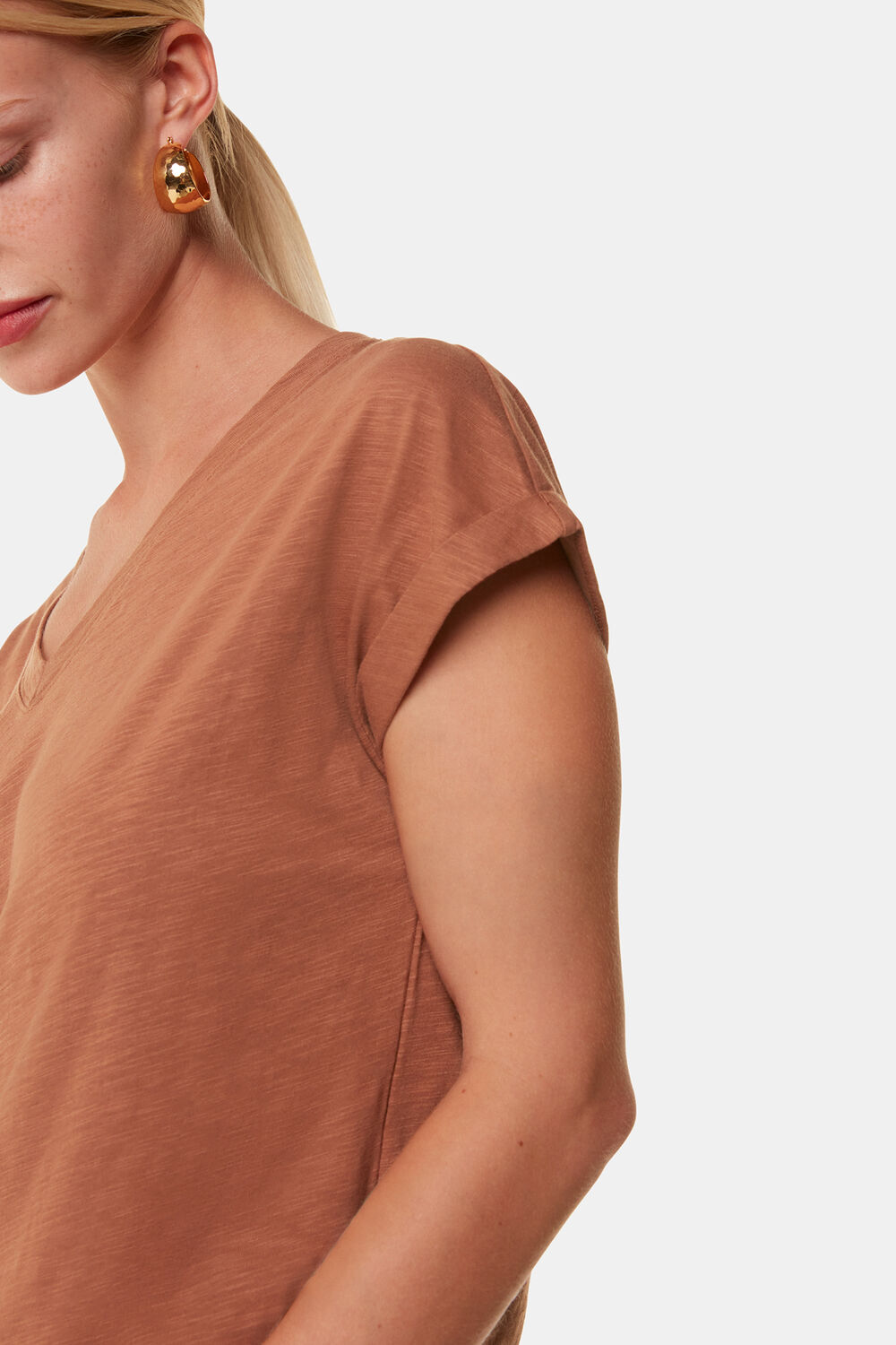 Willa V-Neck Cap Sleeve Tee