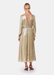 Metallic Wrap Front Dress