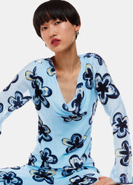 Hazy Floral Velvet Top