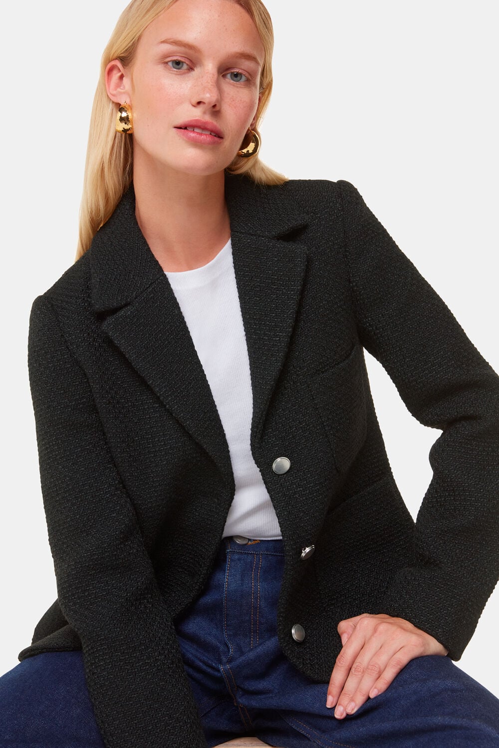 Black Classic Textured Jacket