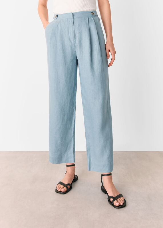 Pale Blue Millie Linen Pants
