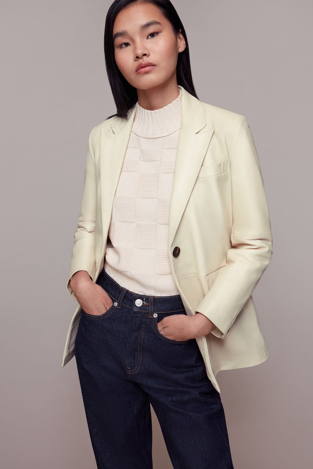 Stina Leather Blazer