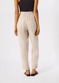 Petite Linen Barrel Leg Trouser
