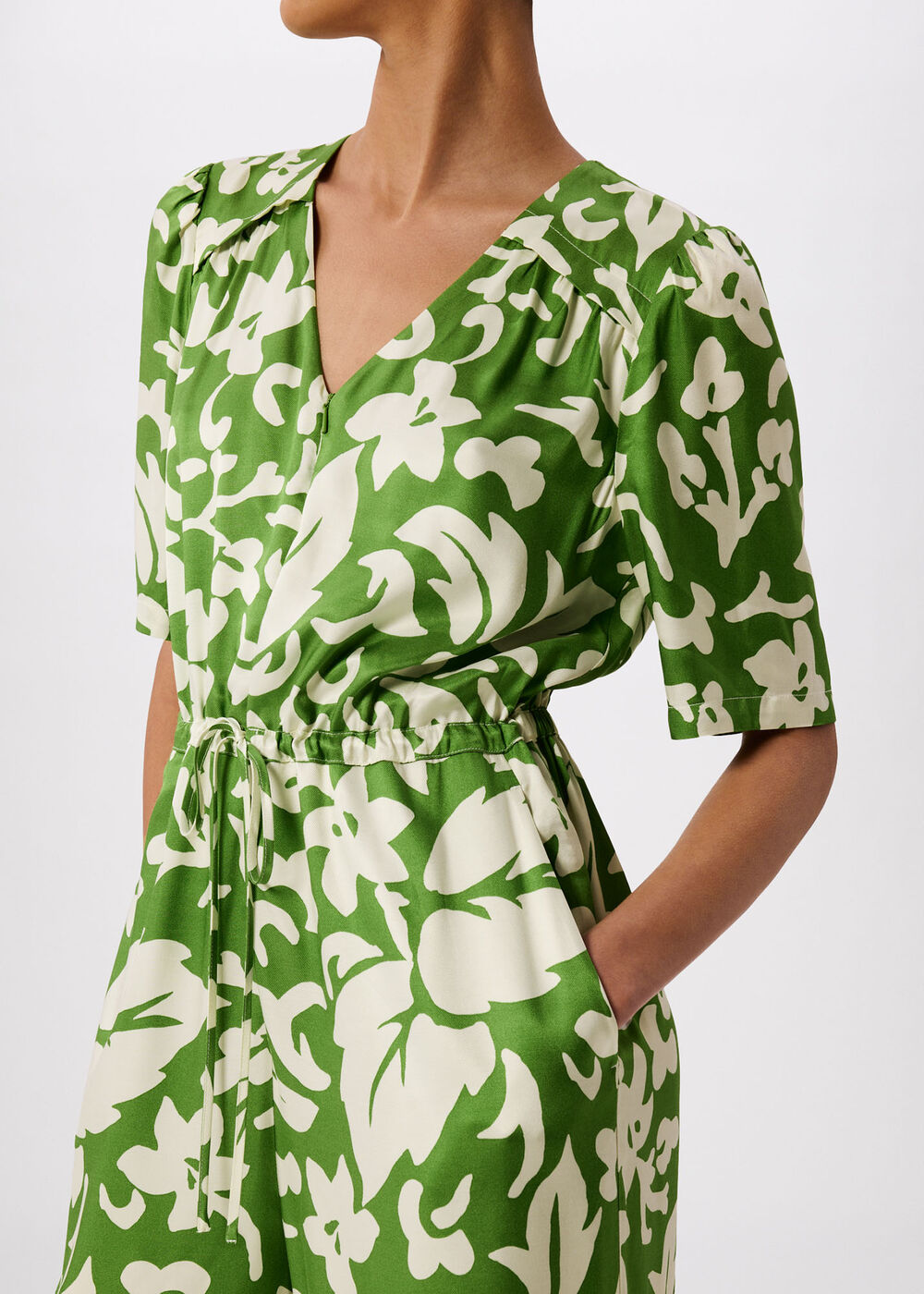 Floral Tie Waist Jumpsuit