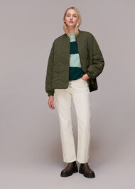 Stripe Button Neck Jumper