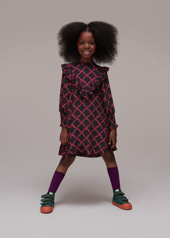 Pink Daisy Trellis Avery Dress