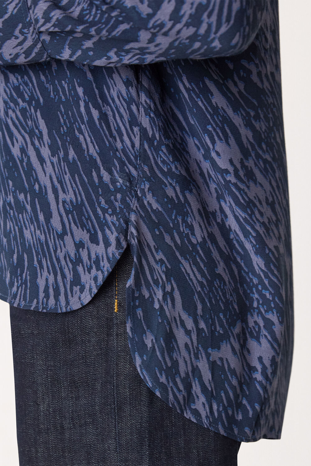 Blue Abstract Marks Collared Shirt