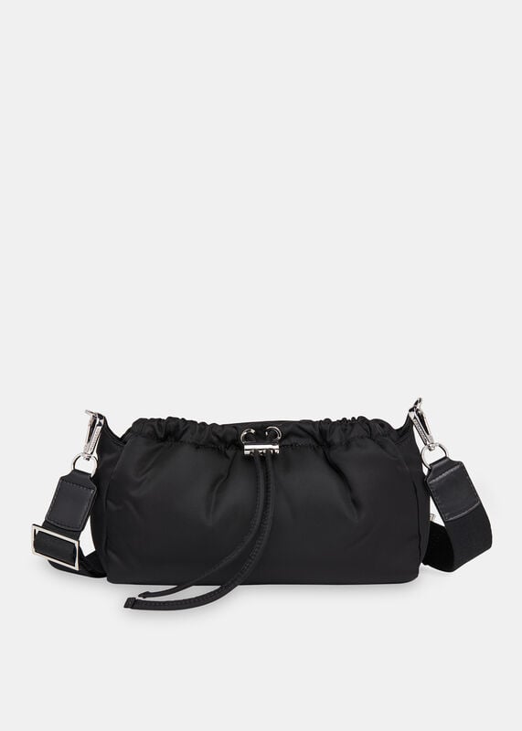 Black Benny Drawstring Crossbody Bag