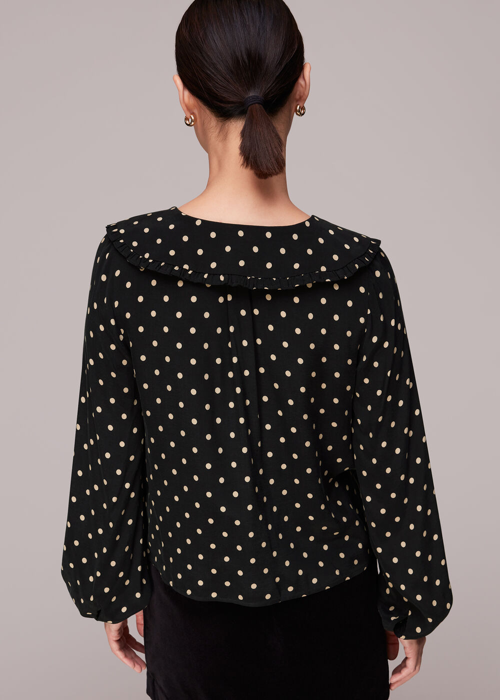 Spot Print Collar Top