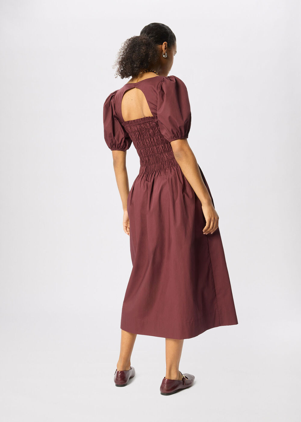 Cotton Ruched Bodice Dress