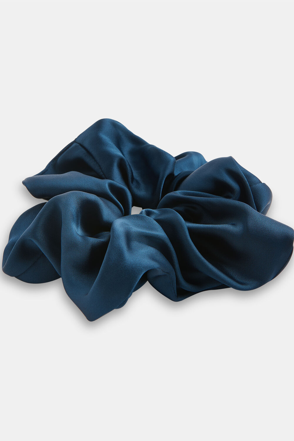 Blue Satin Scrunchie