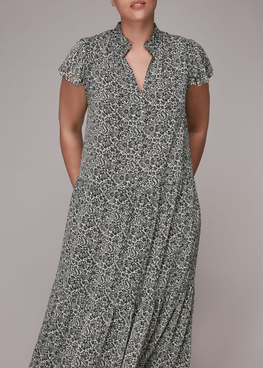 Indo Floral Print Tiered Dress