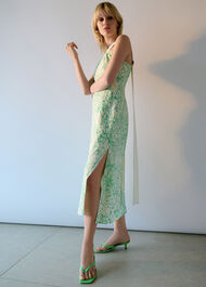 Printed Buckle Midi Dress