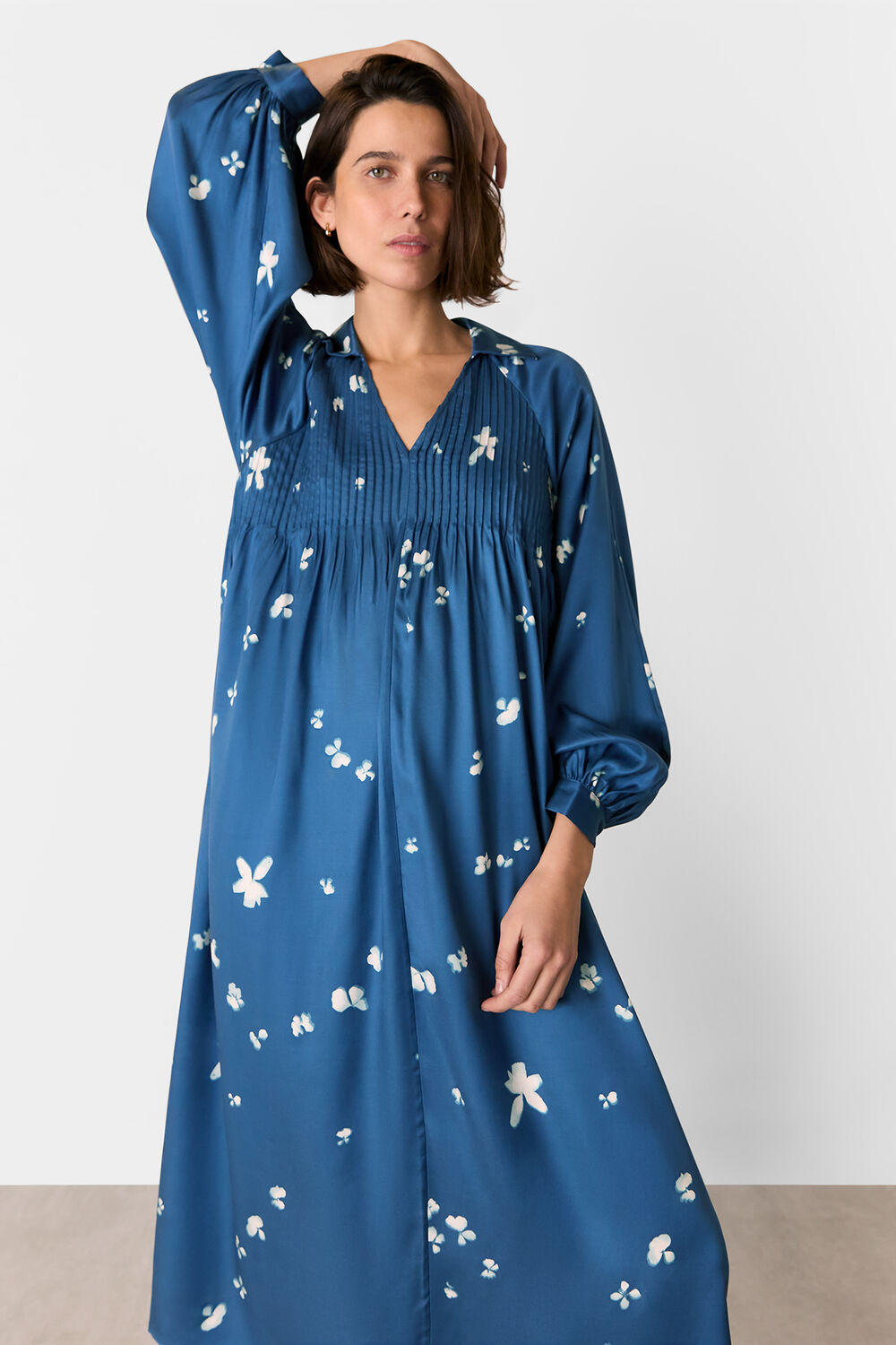 Blue Sun Bleached Floral Dress