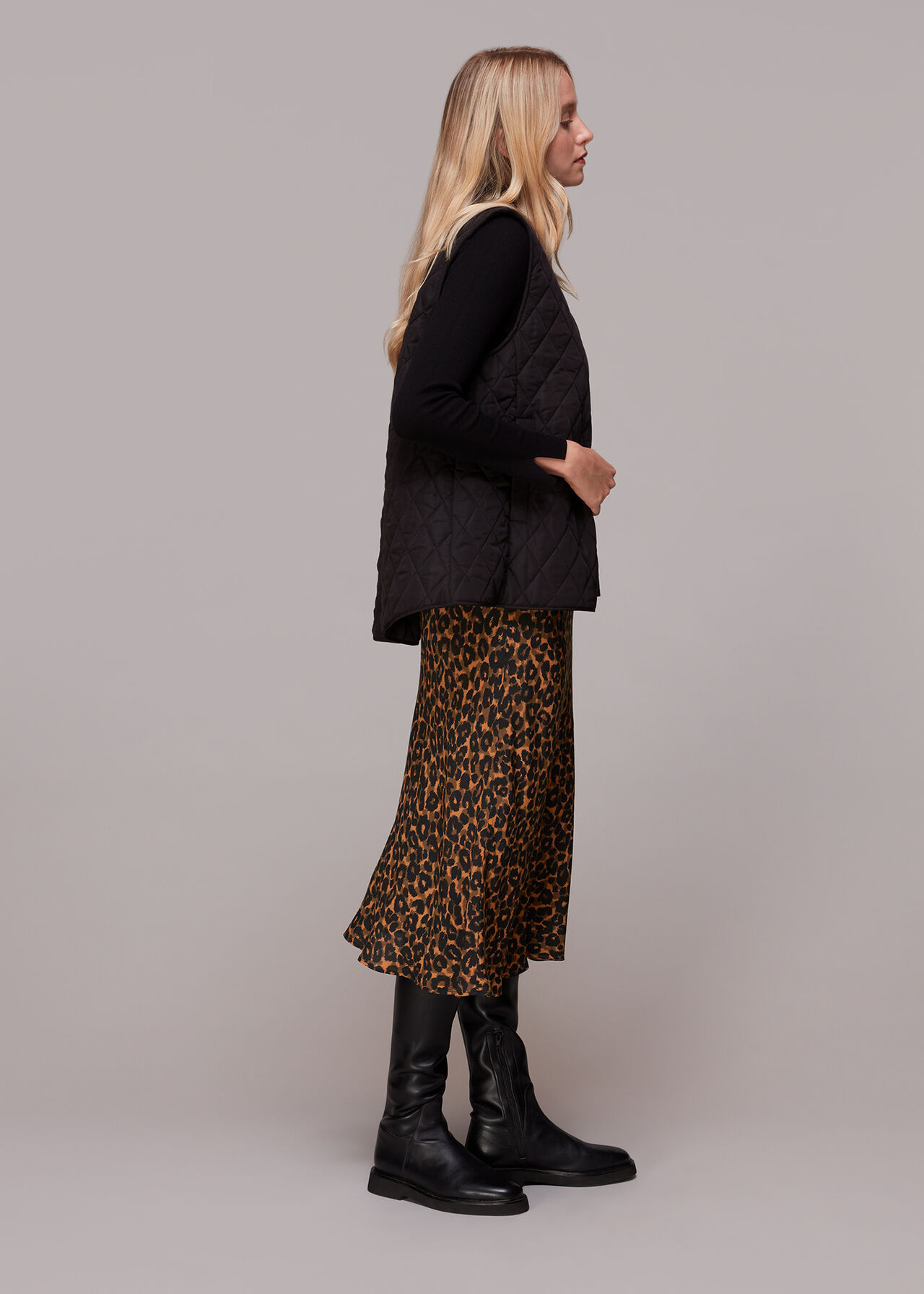 Classic Leopard Bias Cut Skirt