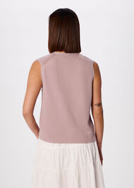 V Neck Button Front Knit Tank