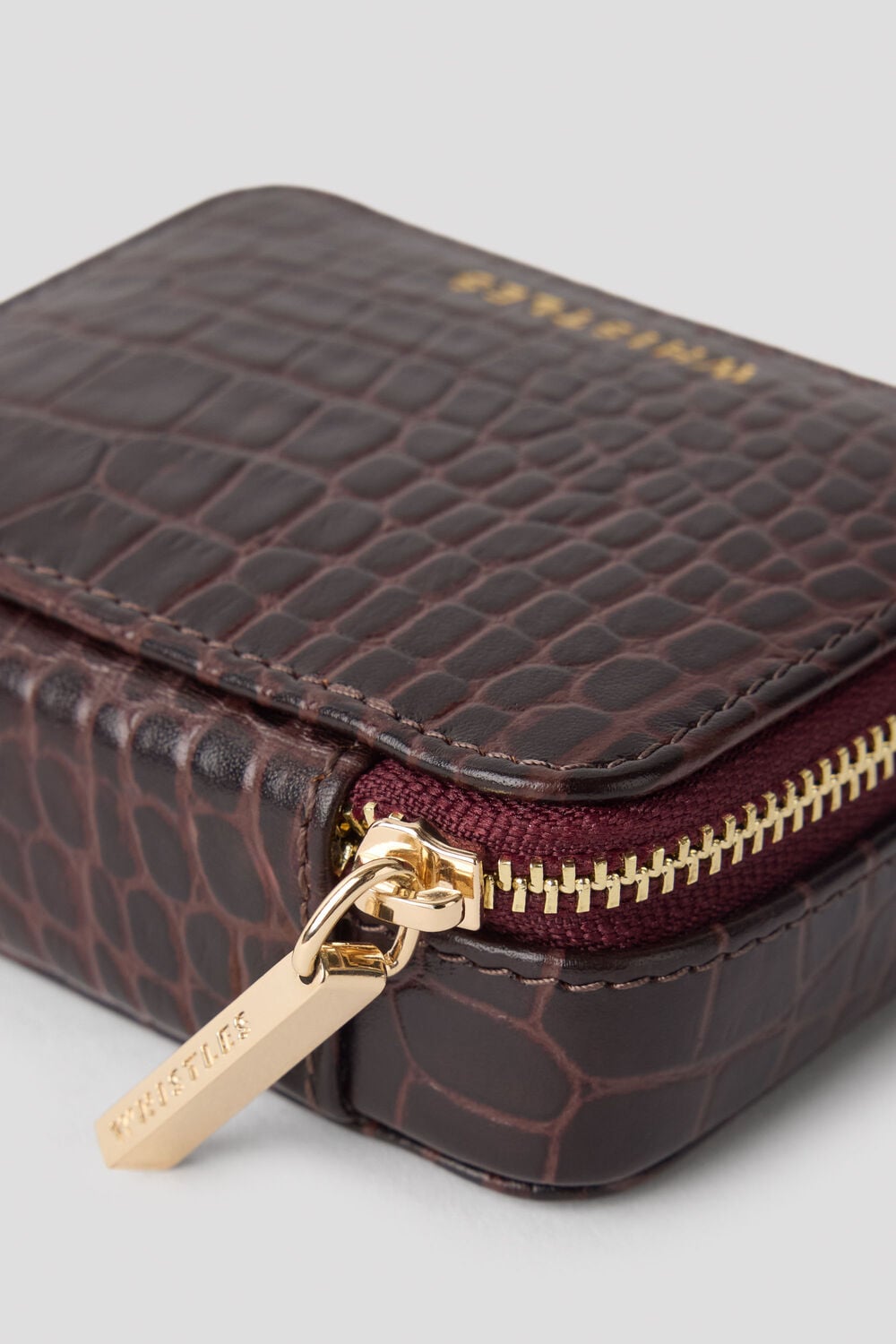 Brown Croc Leather Jewellery Box