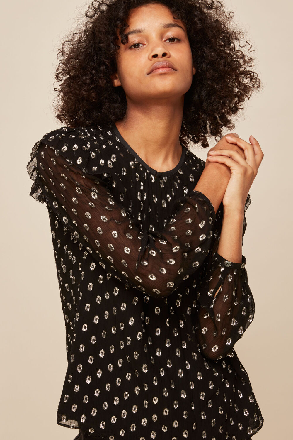 Metallic Dobby Sophia Top