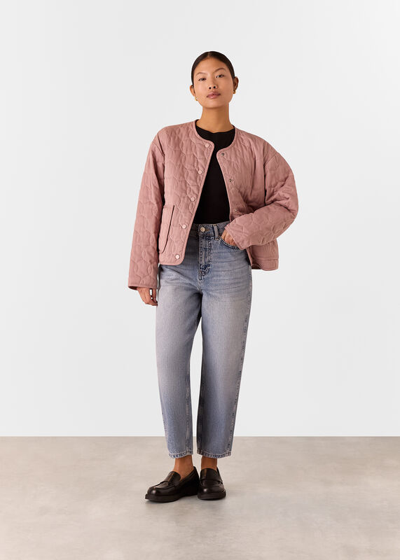 Dusty Pink Petite Maya Cotton Quilted Jacket