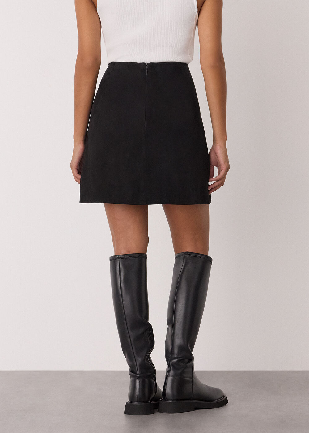 Petite Suede A Line Skirt