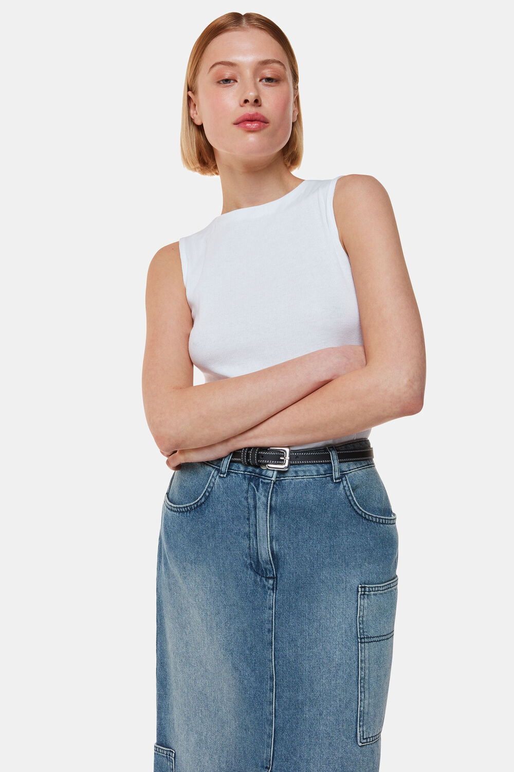 Cora Utility Denim Maxi Skirt