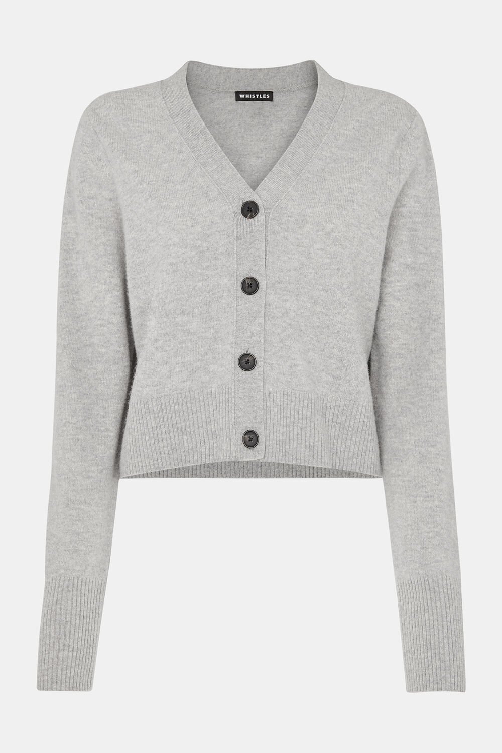 Wool Cropped V Neck Cardigan