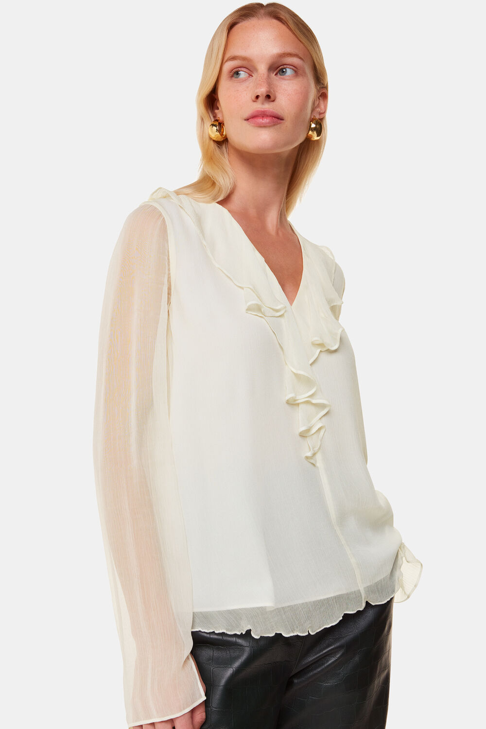 Ruffle Collar Detail Blouse