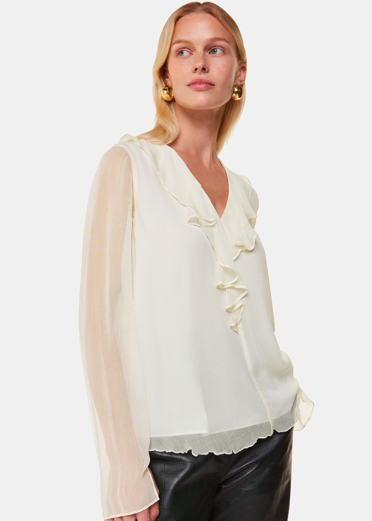 Ruffle Collar Detail Blouse