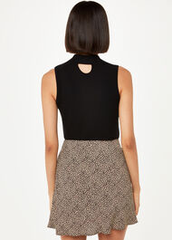 Dashed Leopard Mini Bias Skirt