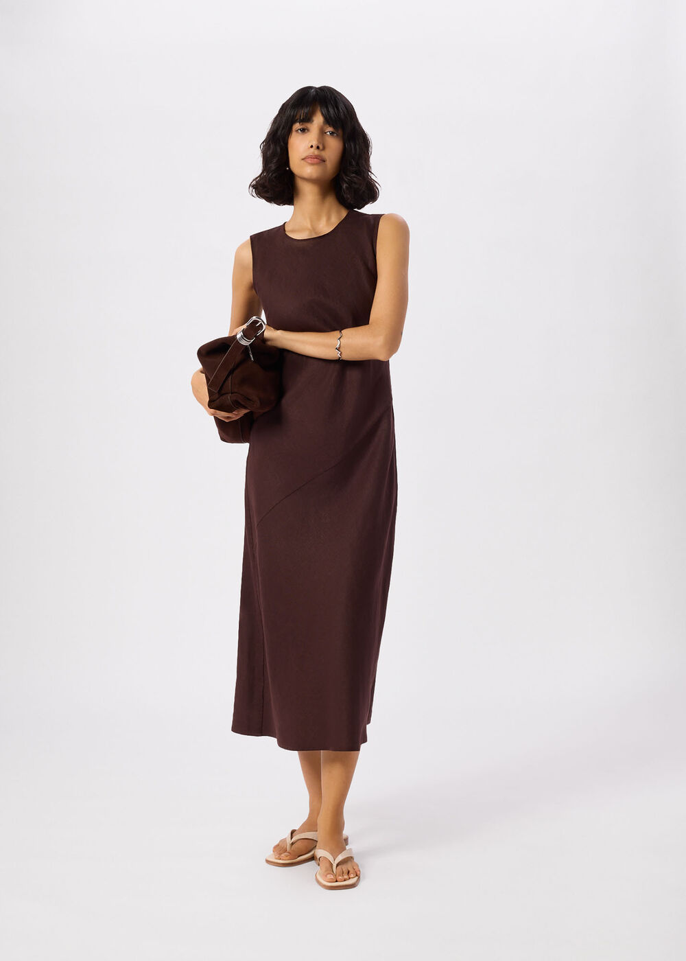 Bias Cut Linen Dress