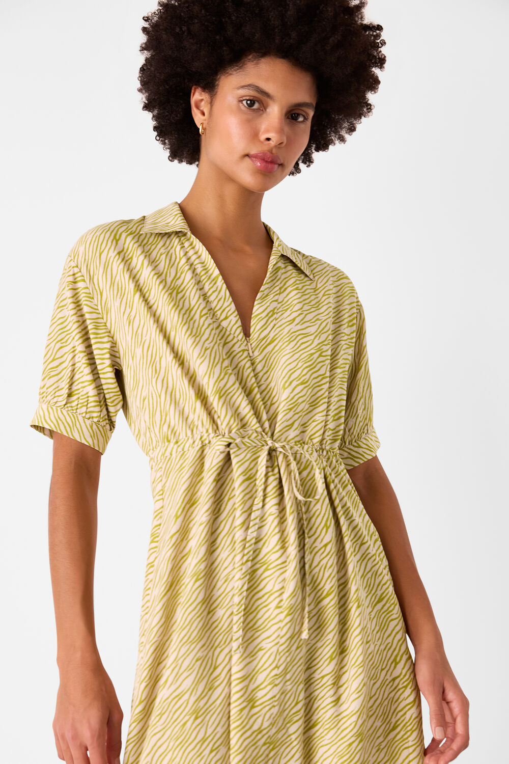 Green Tiger Flame Midi Dress