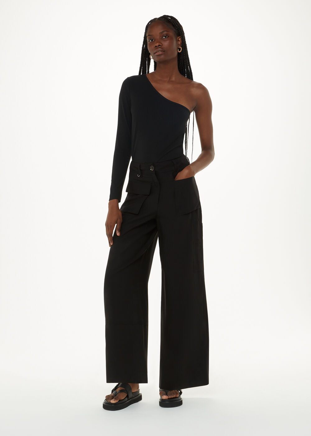 One Sleeve Ribbed Top