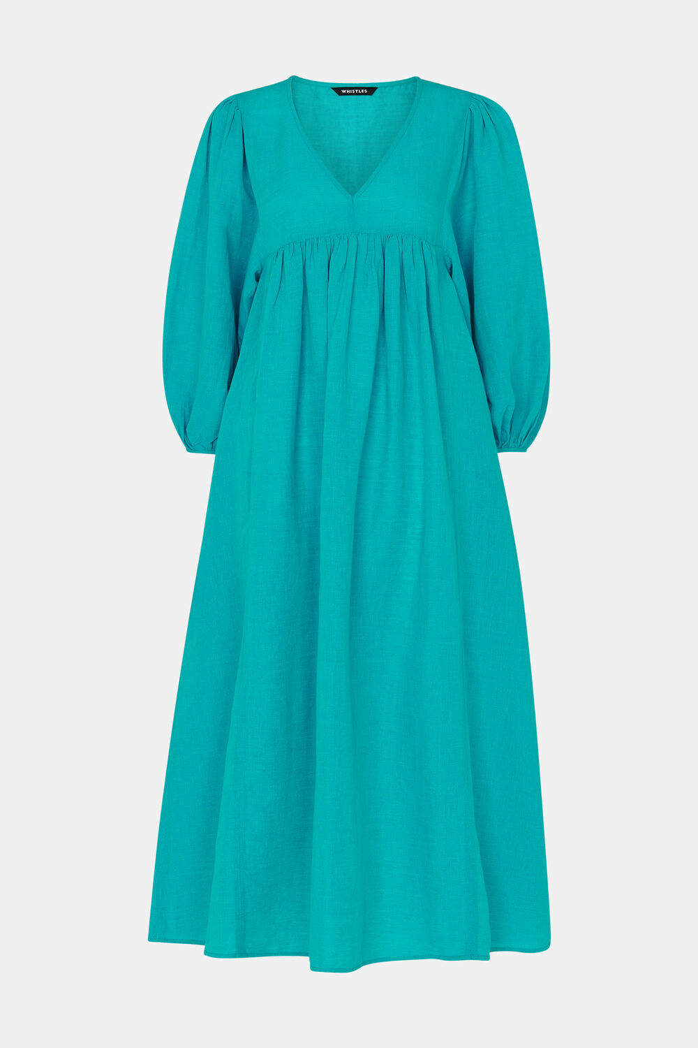 Turquoise Gloria Linen Blend Dress