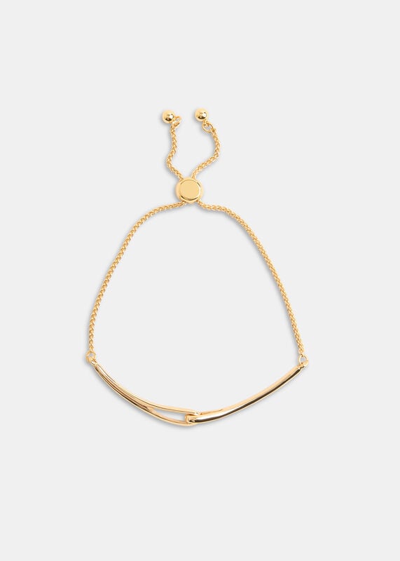 Gold Link Detail Slider Bracelet