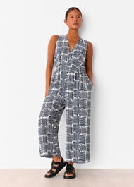Petite Hatch Squares Jumpsuit