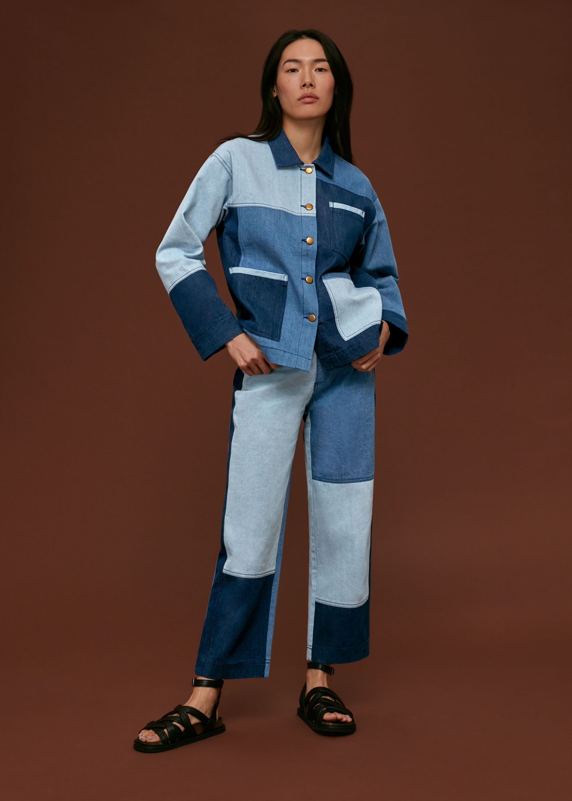 ジャケット・アウター Patchwork Denim Jacket LLA0321 ジャケット・アウター Patchwork Denim Jacket LLA0321