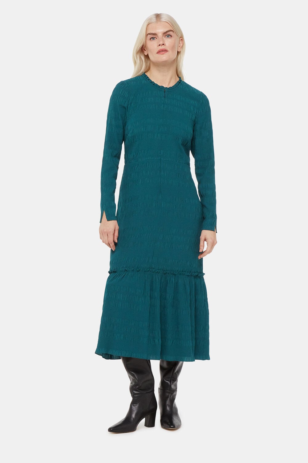 Green Petite Mila Textured Dress