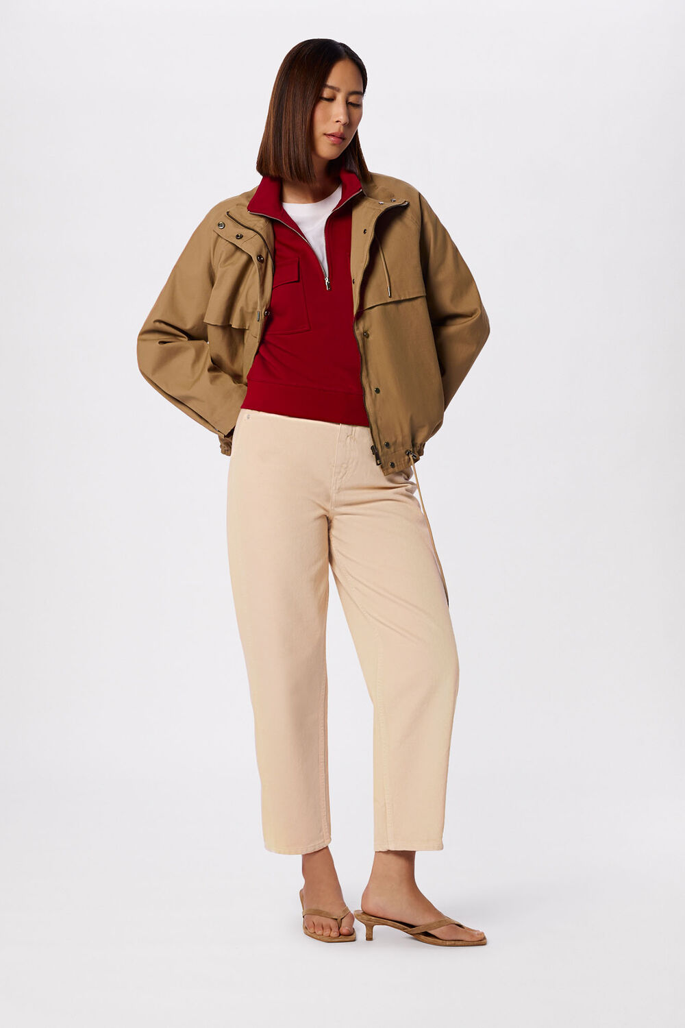 Dark Red Funnel Quarter Zip Sweat
