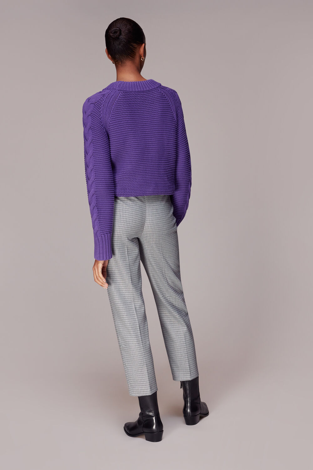 Lila Check Trouser