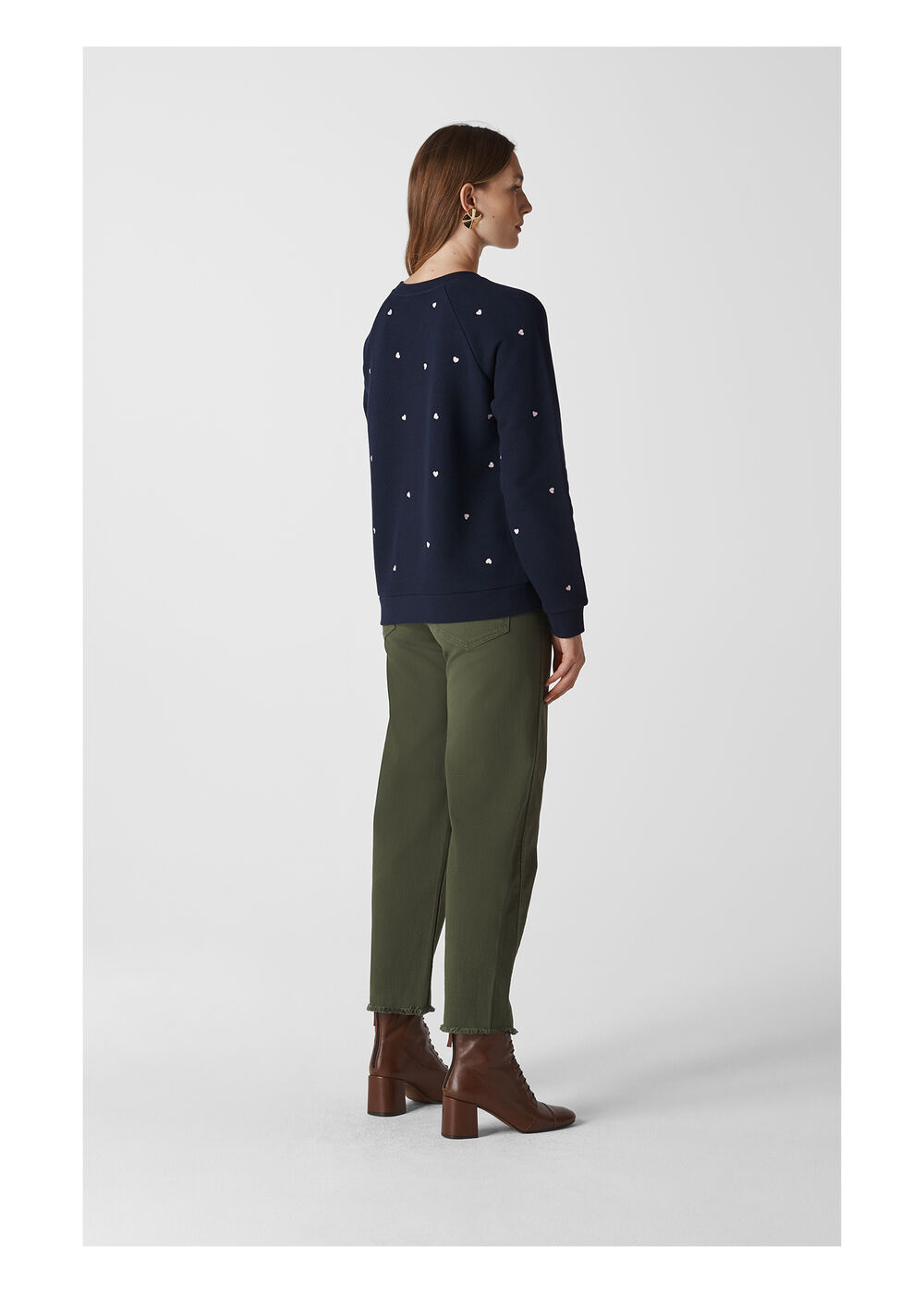 Heart Embroidered Sweatshirt