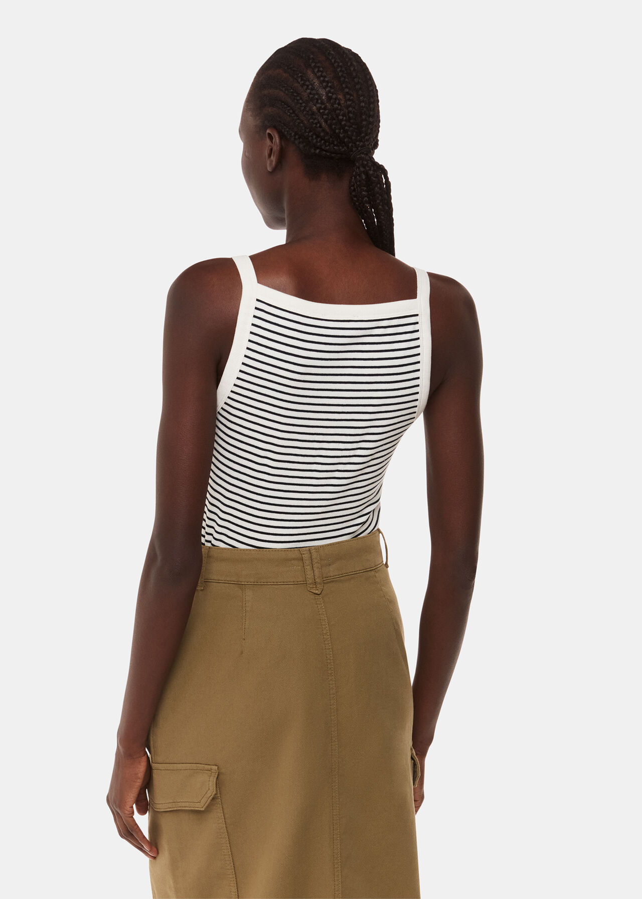 Straight Neck Stripe Vest